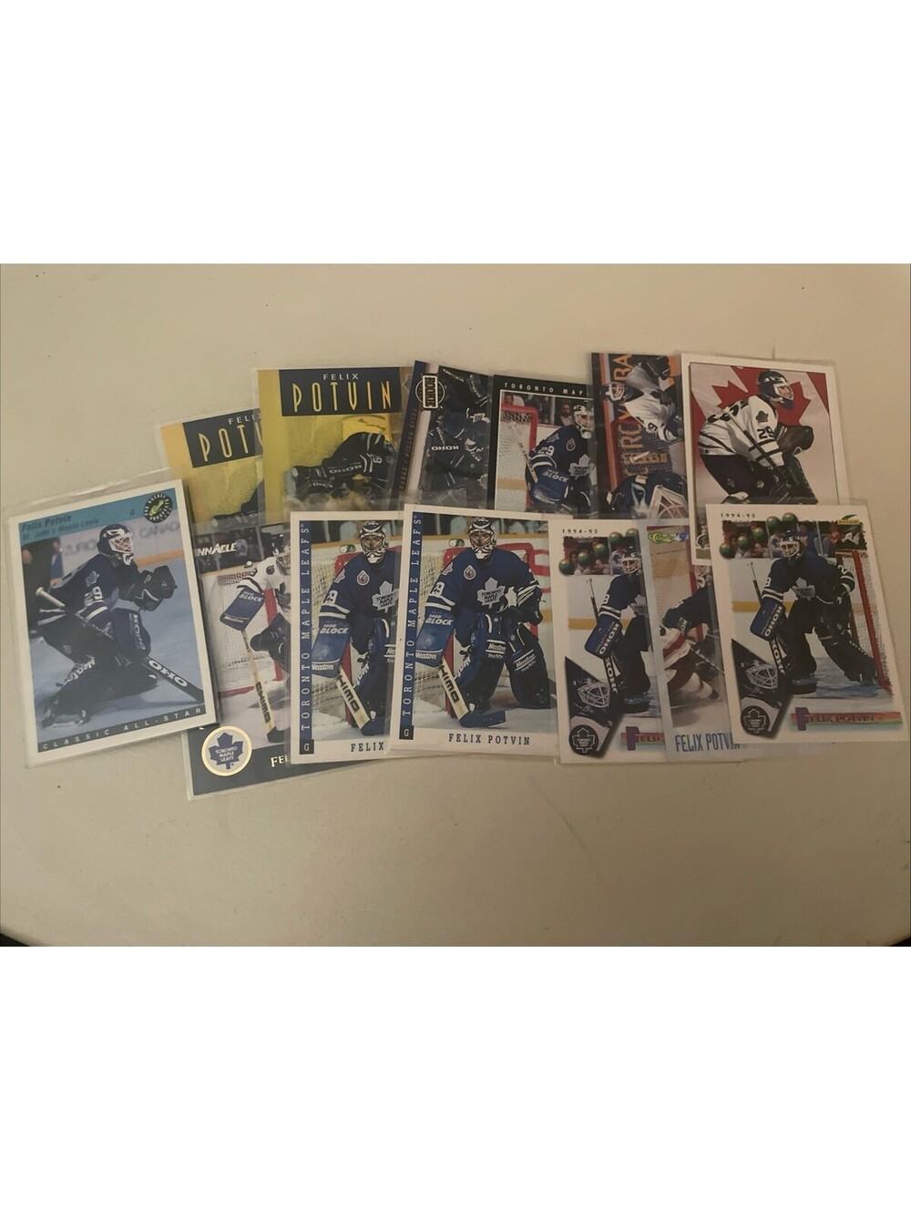 Felix Potvin NHL Hockey Card Lot (13) Toronto Maple Leafs